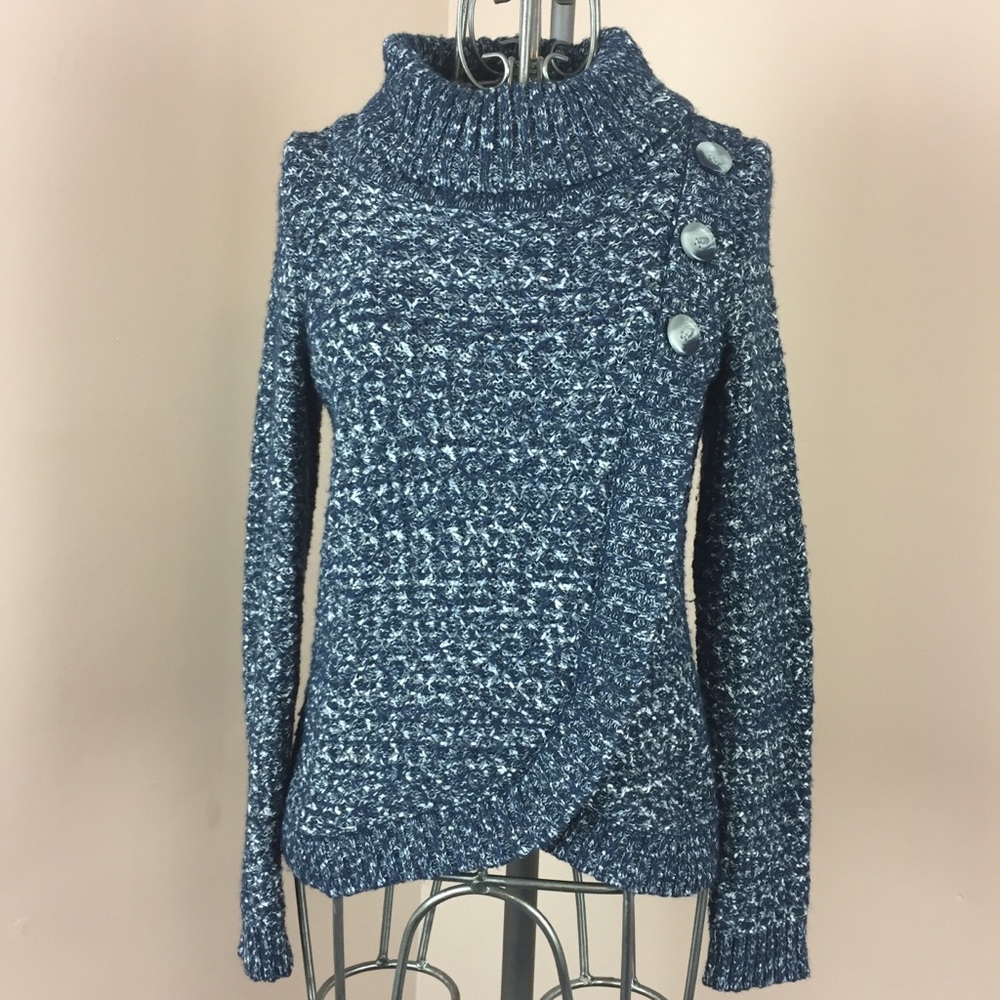 Denver Hayes faux wrap cowl neck sweater